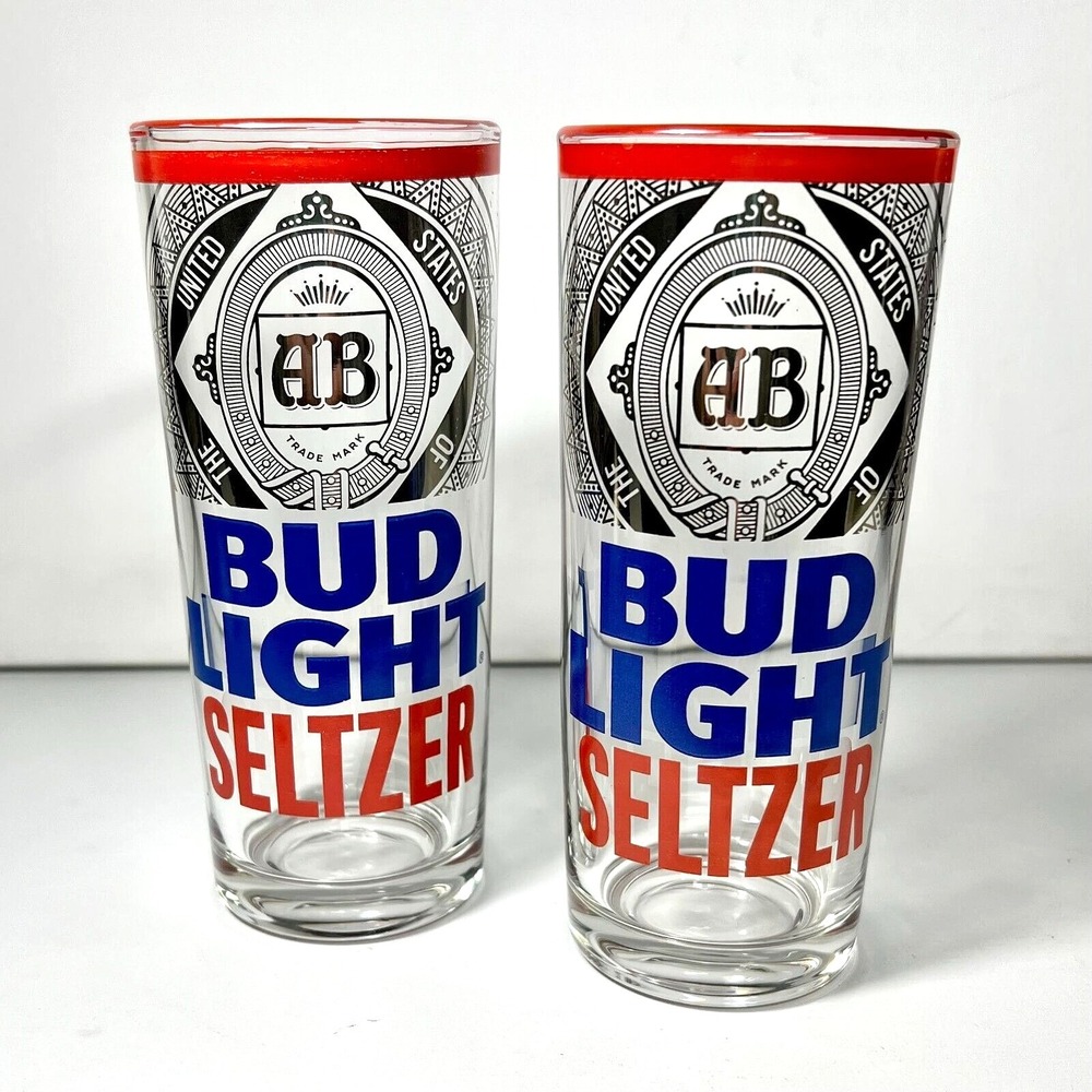 Bud Light Seltzer Pint Glasses Brand Collector's Edition Budweiser Set of 2